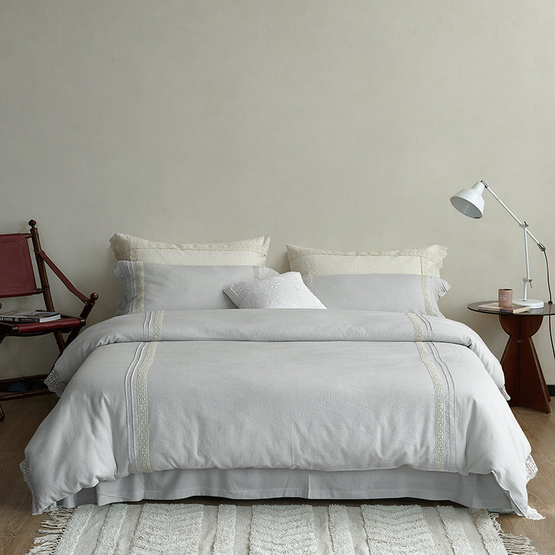Luxury Embroidered Linen Duvet Cover Set