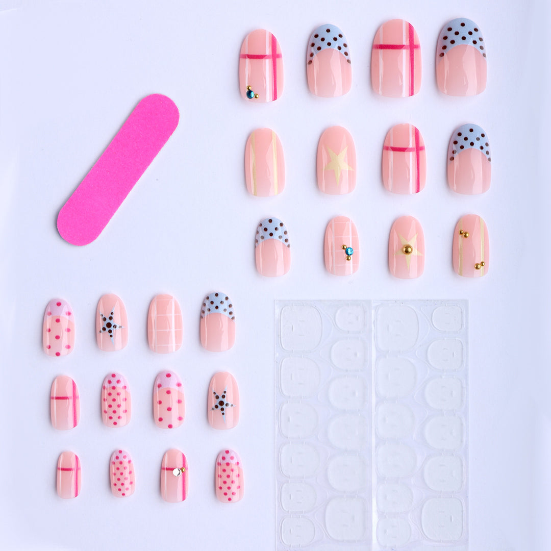 Artificial fingernails with creative geometric accents Stornfield