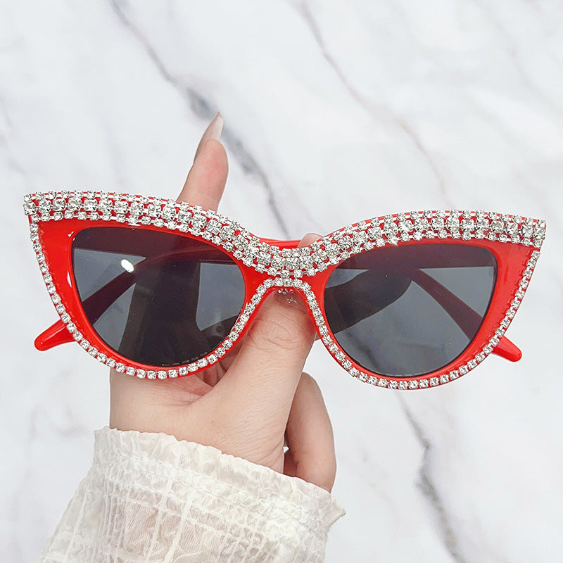 Glamorous Rhinestone-Embellished Shield Sunglasses Stornfield