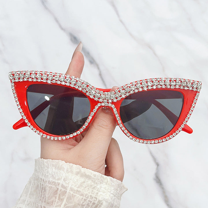 Glamorous Rhinestone-Embellished Shield Sunglasses Stornfield