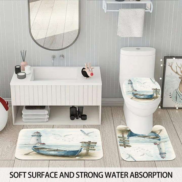 Coastal Lighthouse-Themed Four-Piece Bathroom Set Stornfield