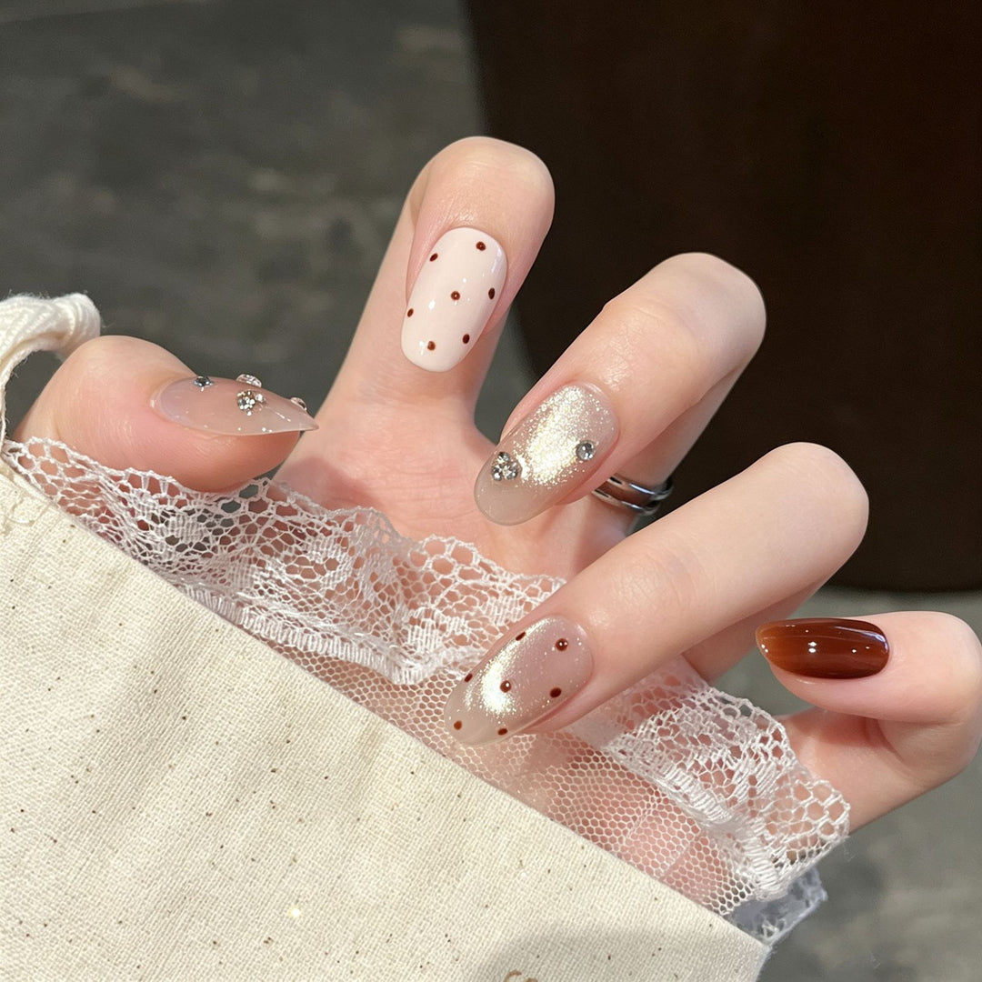Premium Rhinestone-Embellished Press-On Nail Art Stornfield