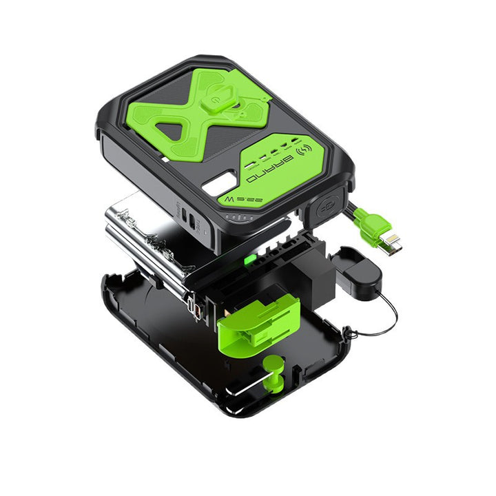 Portable power bank with dual fast charging function and intelligent cable management Stornfield