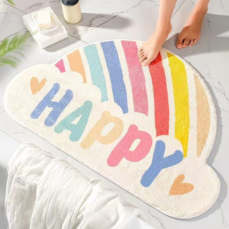 Floral Print Bathroom Mat for Home