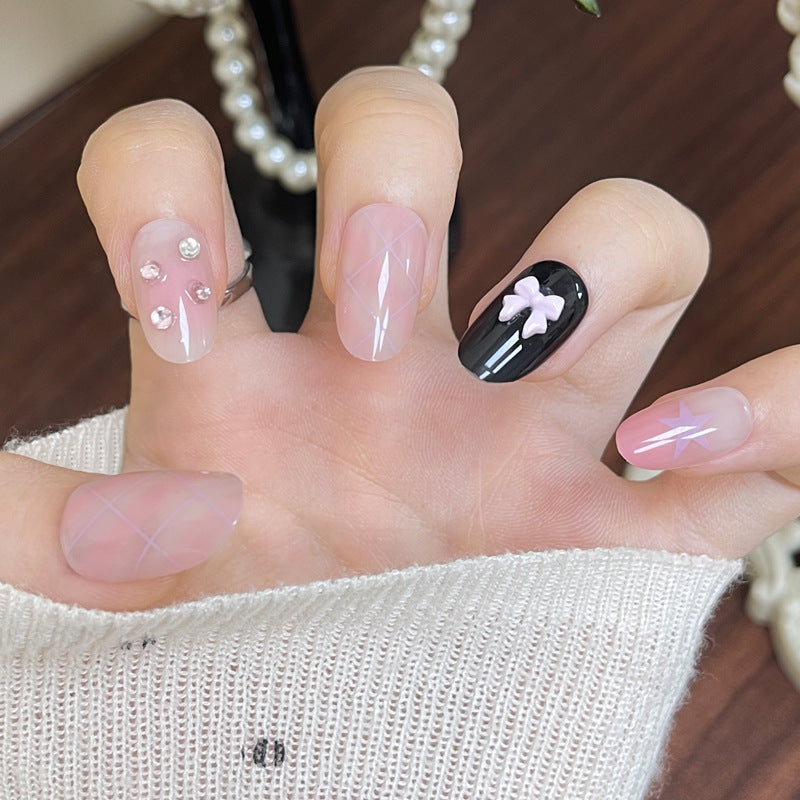 Detailed Artistic Press-On Nail Set Stornfield