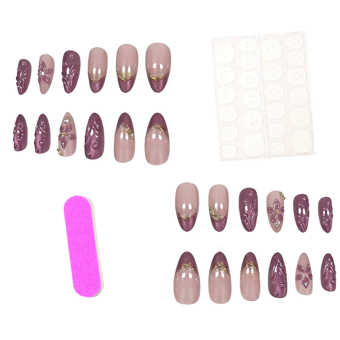 Decorative Floral Acrylic Nail Art Enhancements Stornfield