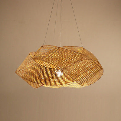 Woven Rattan Contemporary Pendant Light