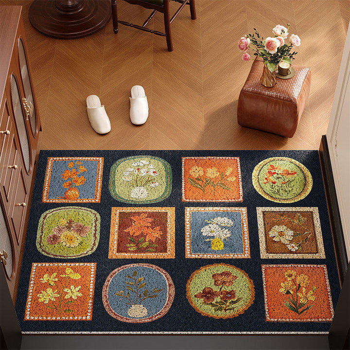 Vintage Floral Print Area Rug