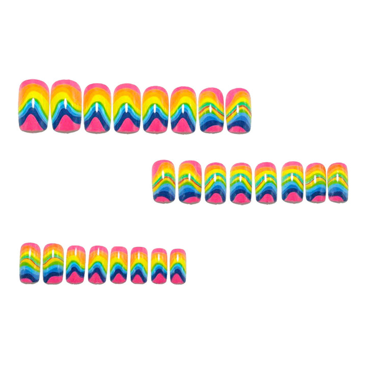 Artificial Nails in Creative Rainbow Design Stornfield