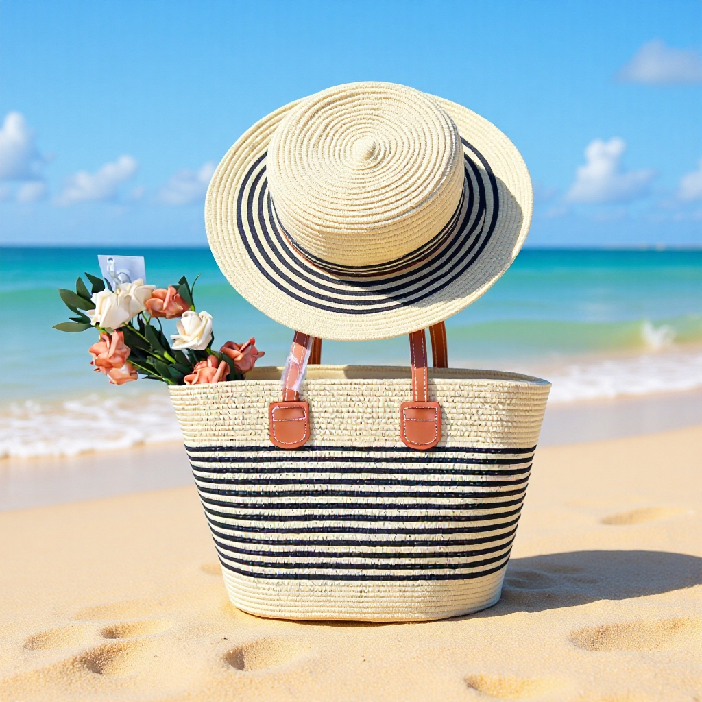 Beach bag and sun hat set Stornfield
