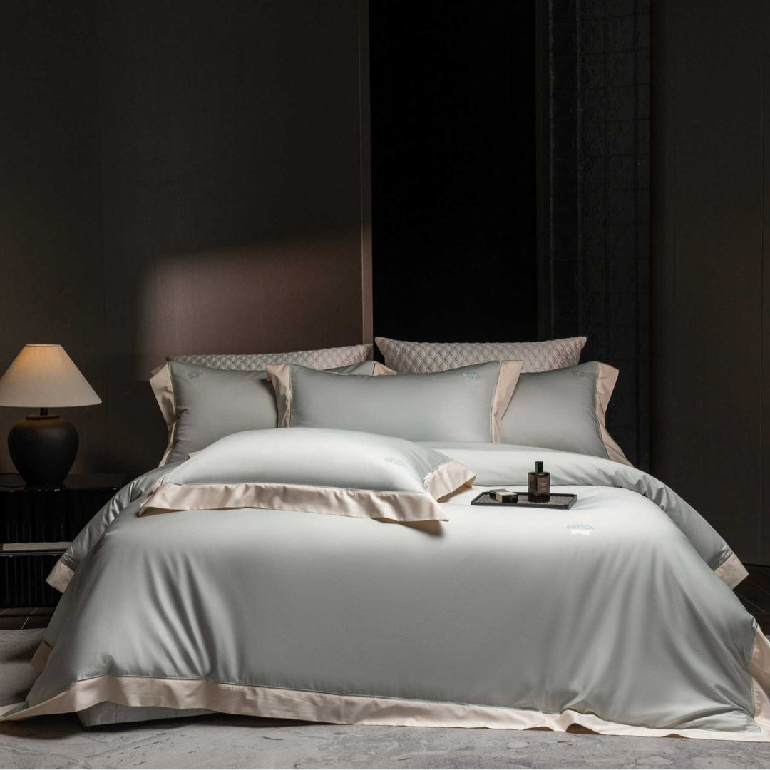 Luxury Hotel-Grade Sateen Duvet Cover Set with Oxford Flange