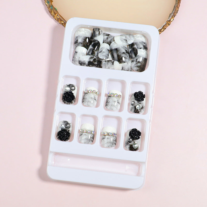 Decorative Press-On Nail Art Set with Bow Accents Stornfield