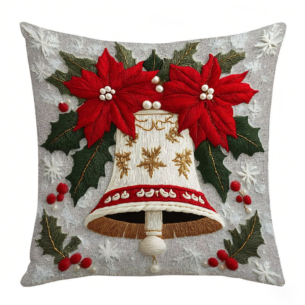 Embroidered Holiday Decorative Pillow
