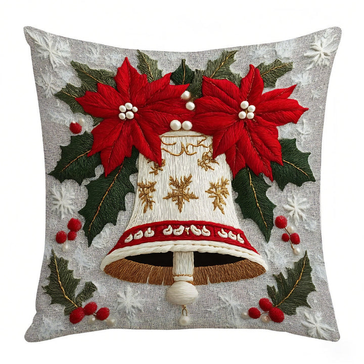 Embroidered Holiday Decorative Pillow