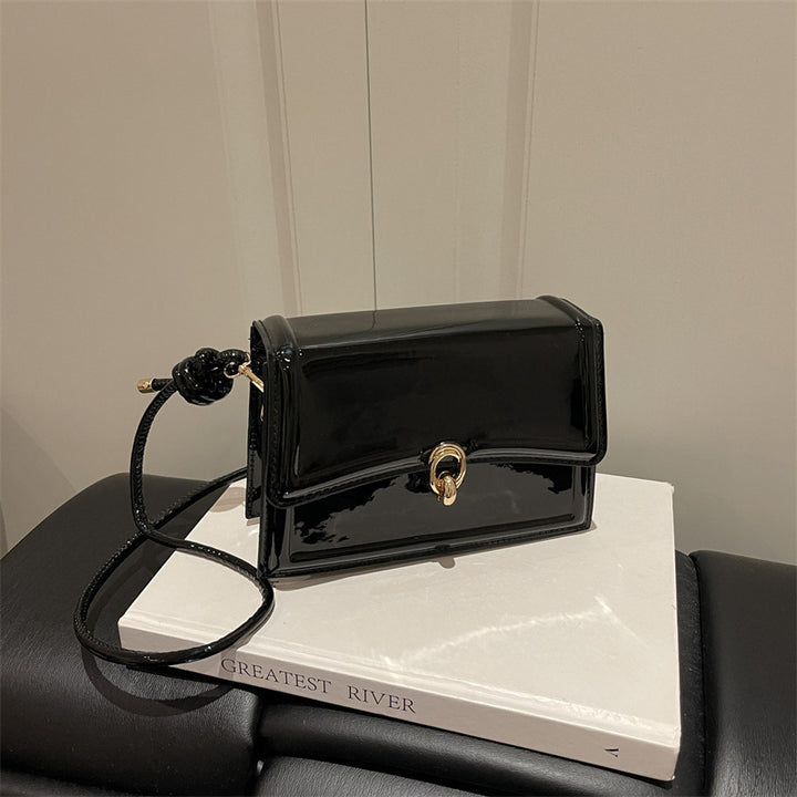 Elegant Patent Leather Crossbody Clutch