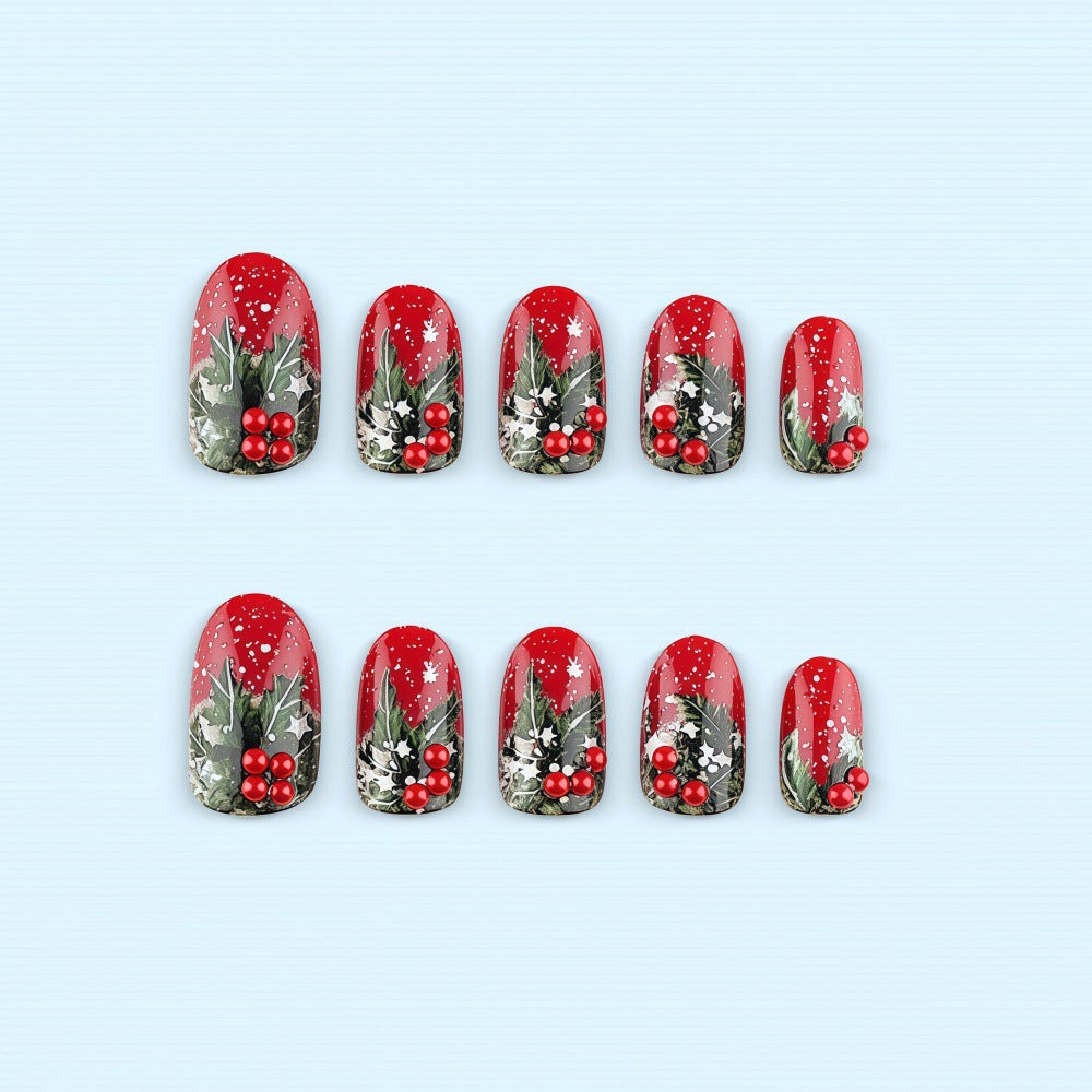 Artificial nails with festive Christmas design Stornfield