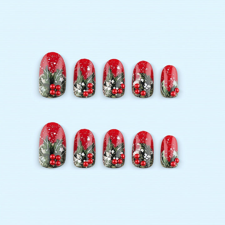 Artificial nails with festive Christmas design Stornfield