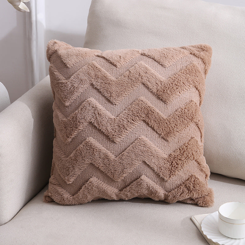 Luxury Plush Chevron Textured Throw Pillow