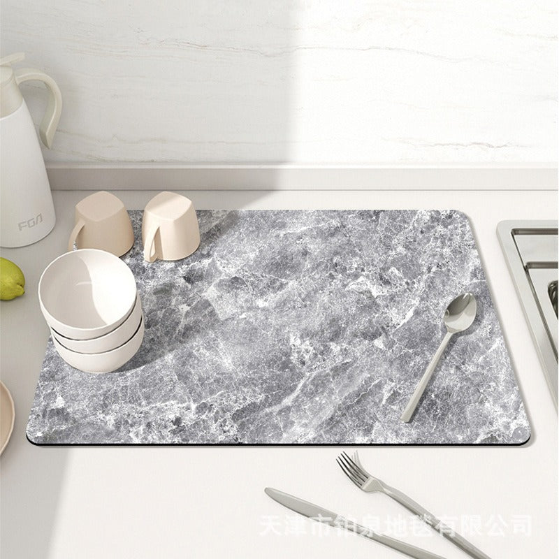 Stylish Marble-Effect Kitchen Mat Stornfield