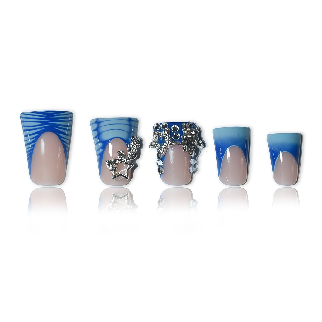 3D Decorative Ocean-Inspired Press-On Nail Art Stornfield