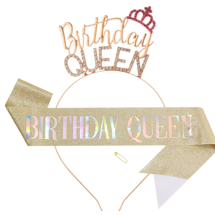 Ladies Glitter Headband with "Birthday Queen" lettering Stornfield