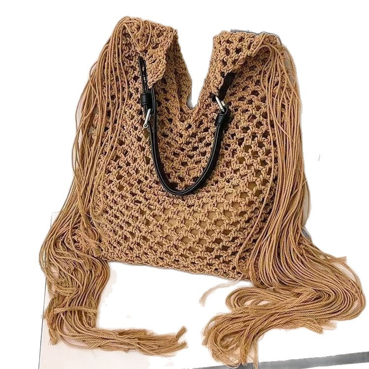 Handcrafted Stylish Tote Bag with Fringes Stornfield