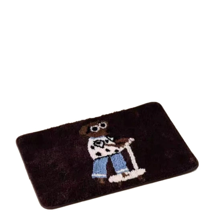 Plush Cartoon Scooting Bear Anti-Slip Bath Mat