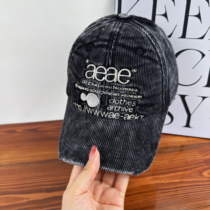 Women's Distressed Corduroy Baseball Cap Stornfield