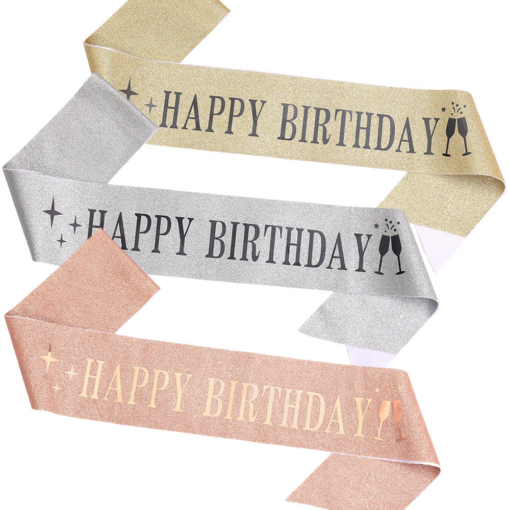 Ladies Glitter Headband with "Happy Birthday" Inscription Stornfield