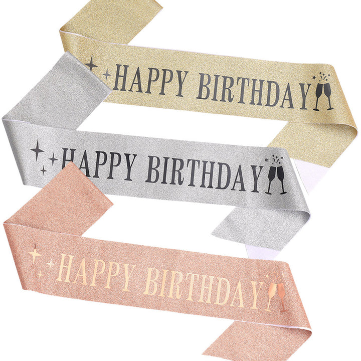 Ladies Glitter Headband with "Happy Birthday" Inscription Stornfield