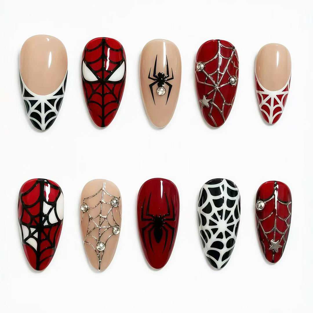 Artistic Spider-Themed Press-On Nail Kit