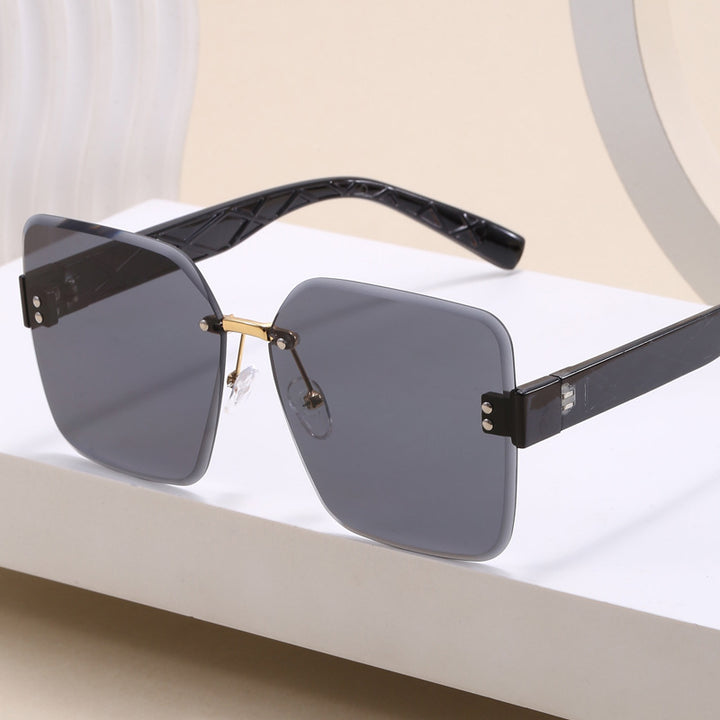 Women oversized square sunglasses with fashionable decor Stornfield
