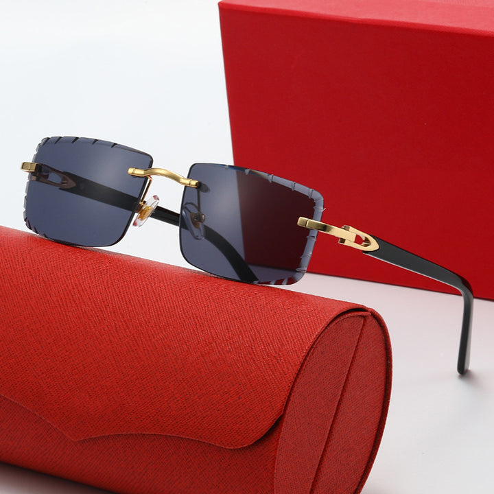 Women's fashionable square sunglasses with golden metal accent and elegant frame Stornfield