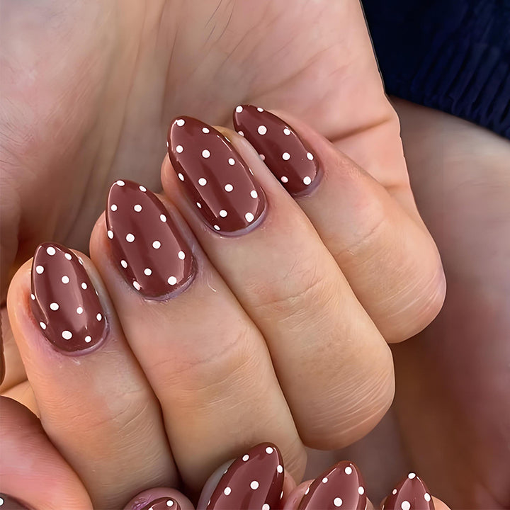 Nail art set with polka dot design and easy adhesive stickers Stornfield