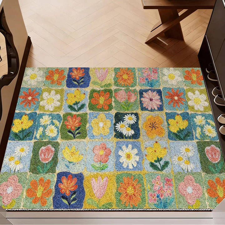 Vintage Floral Pattern Area Rug