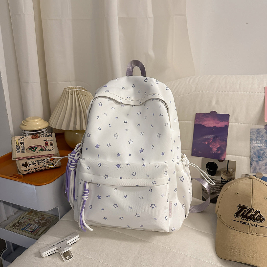 Fashionable backpack with colorful star pattern Stornfield