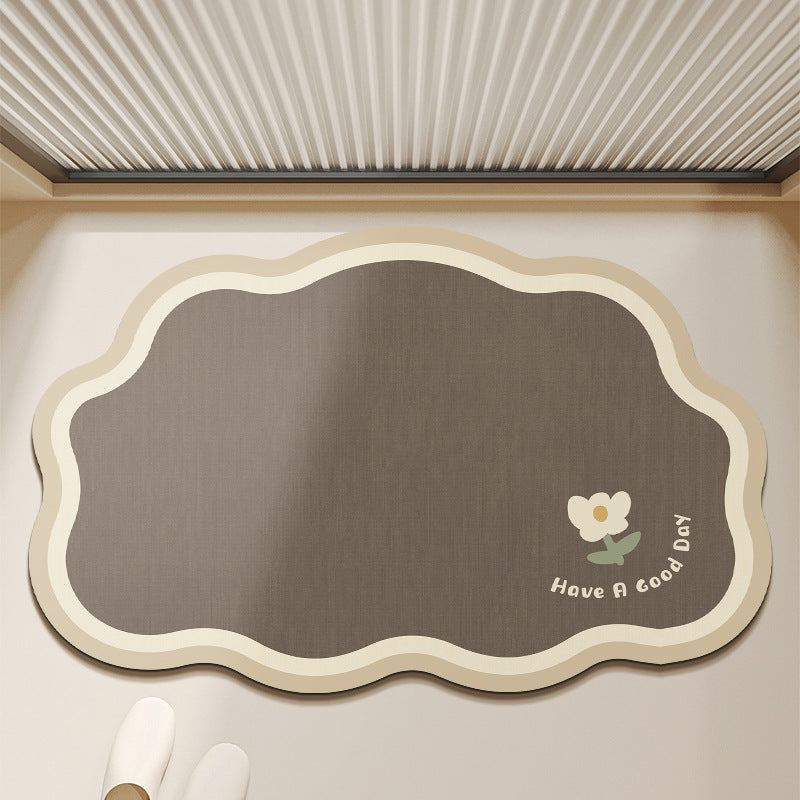 Oval Shaped Welcome Mat with Inspirational Quote