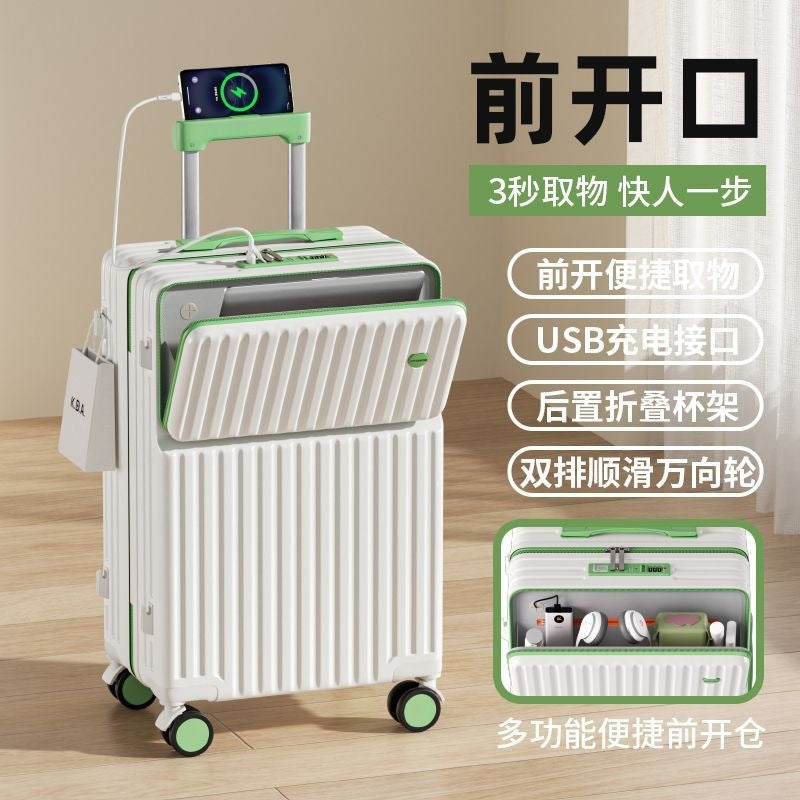 Portable Hard Shell Trolley Suitcase With USB Connection And Innovative Organizer Stornfield