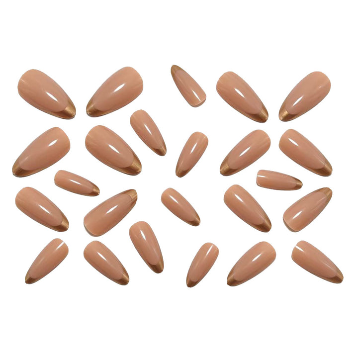 Artificial nails in elegant stiletto design with golden accents Stornfield