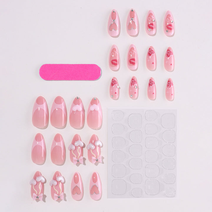 Artificial nail set with playful heart and lip motifs Stornfield
