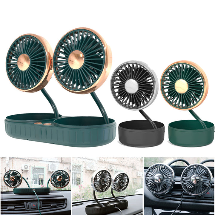 Portable Dual-Head Car Cooling Fan Stornfield
