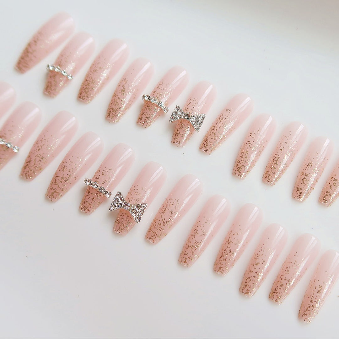 Luxury Glittered Press-On Nail Art Stornfield