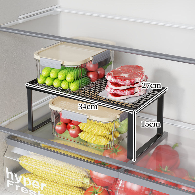 Refrigerator Mesh Shelf Riser Organizer with Open-Frame Legs