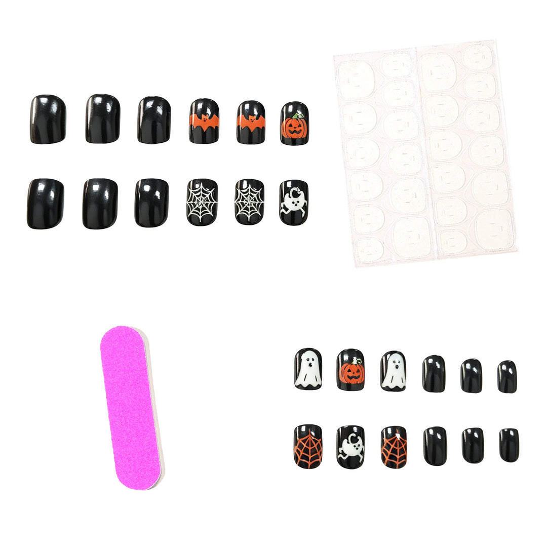 Creative Halloween-Themed Acrylic Nail Art Enhancements Stornfield