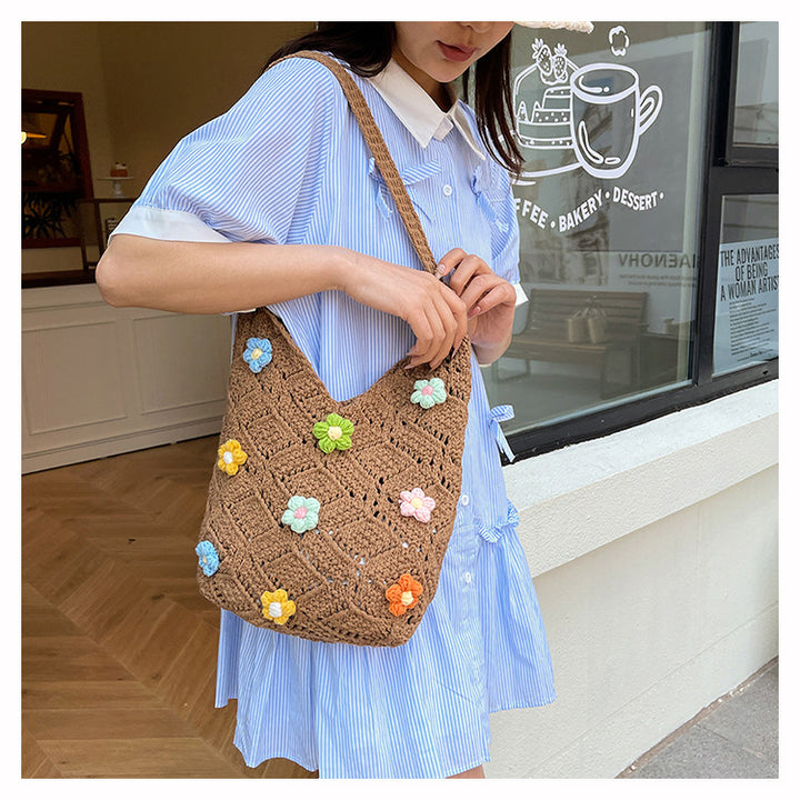 Floral Embellished Crochet Shoulder Bag Stornfield