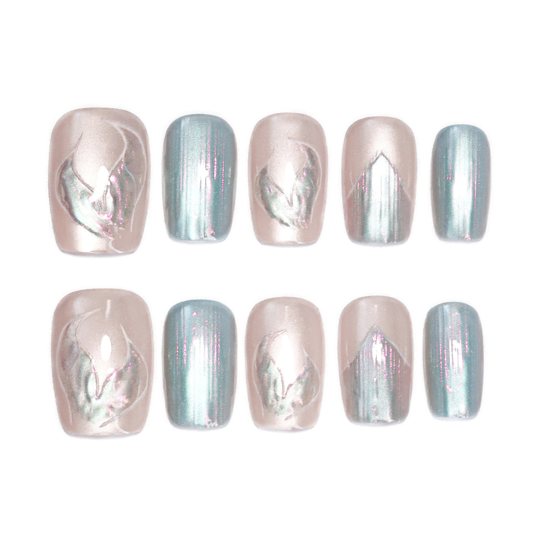 Artistic Nail Tips with Floral Design Stornfield