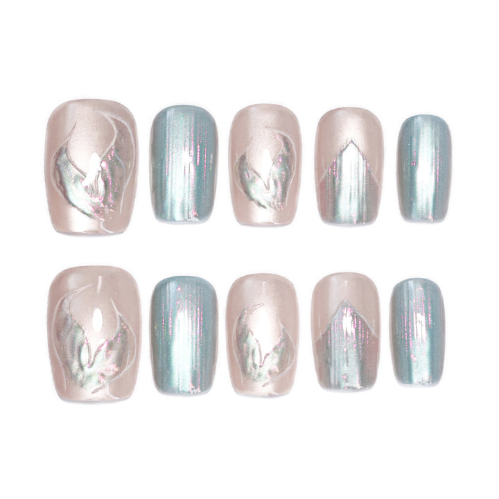 Artistic Nail Tips with Floral Design Stornfield