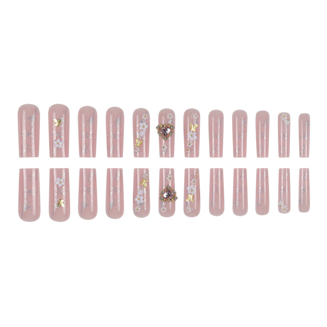 Floral-Embellished Luxury Press-On Nails Stornfield