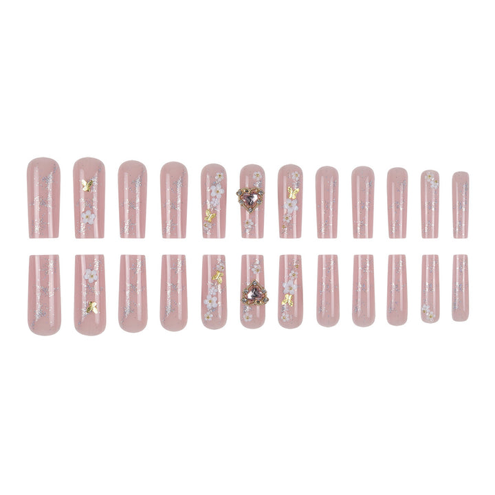 Floral-Embellished Luxury Press-On Nails Stornfield