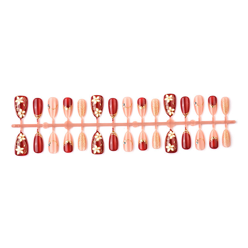 Decorative Floral Design Press-On Nails Stornfield